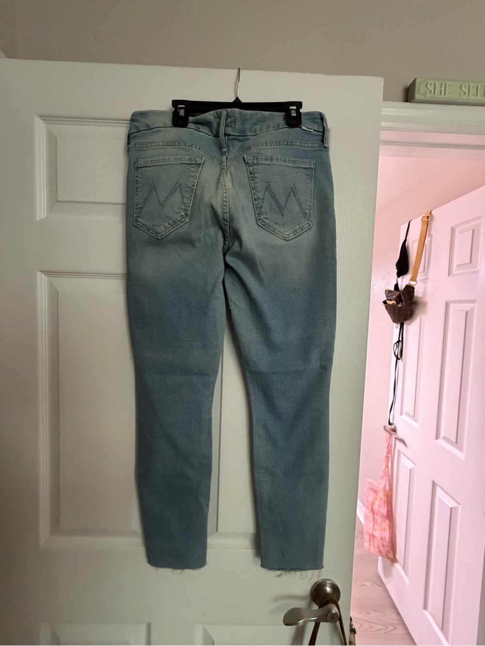 MOTHER Light Blue Slim Ankle Jeans